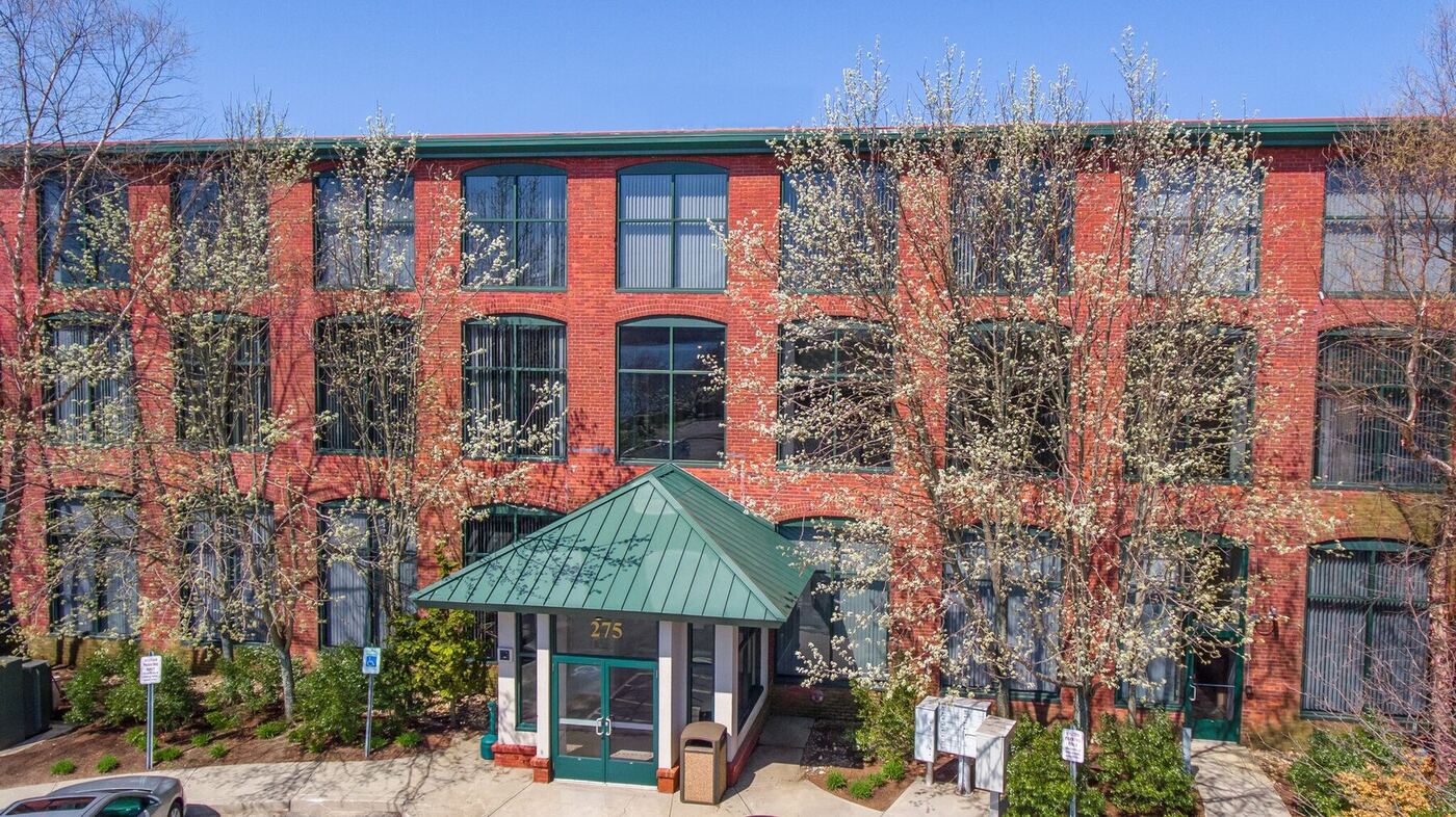 275 Martine Street Fall River MA — aerial view, office building Route 24 I-195