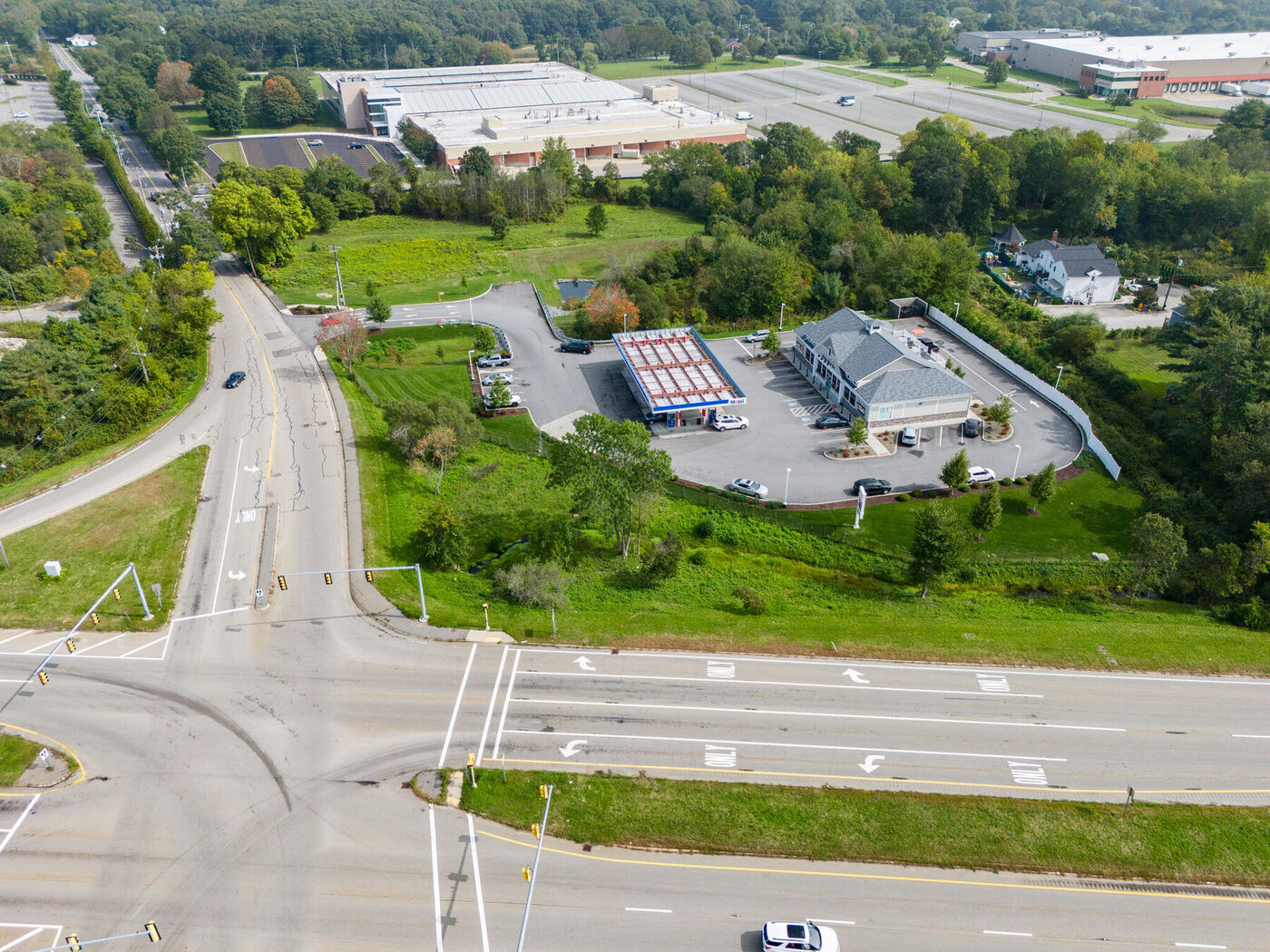 277 Bridge Street Fairhaven MA — aerial development site Route 240